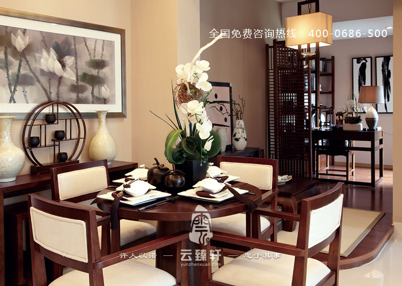 新中式餐廳設(shè)計效果圖