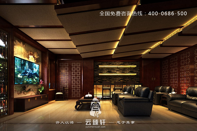 視聽娛樂室也是一道美曲的中式風(fēng)景線