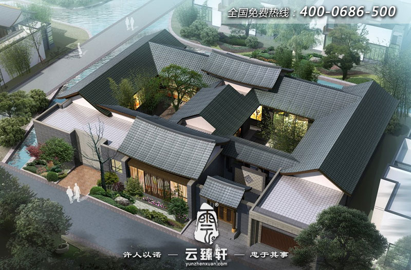 一進(jìn)院落南方四合院中式設(shè)計(jì)效果圖