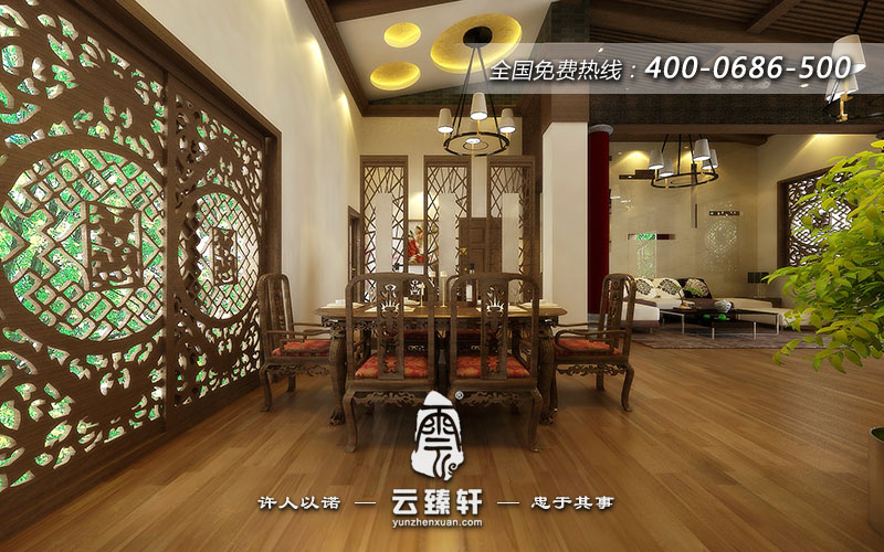 客廳中圍合餐桌的一角是那么安靜、清爽