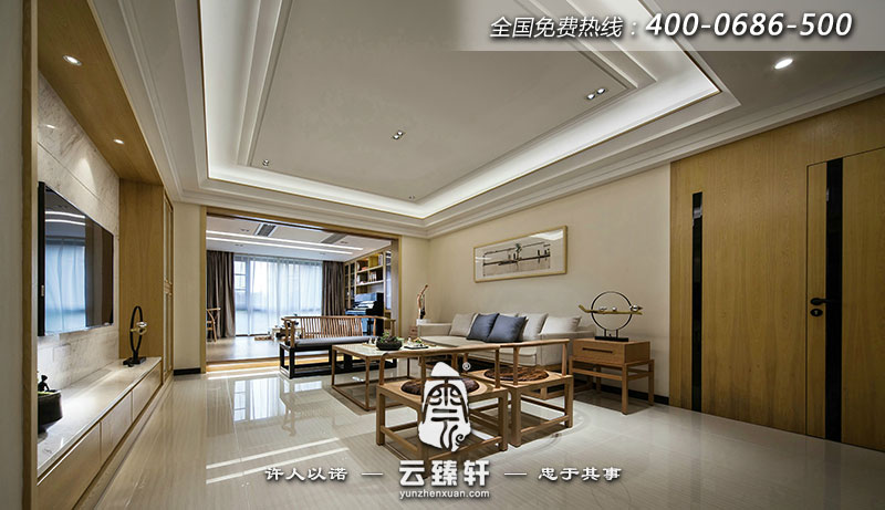 禪意客廳內(nèi)外互相串連的趣味場(chǎng)景,寬敞優(yōu)雅