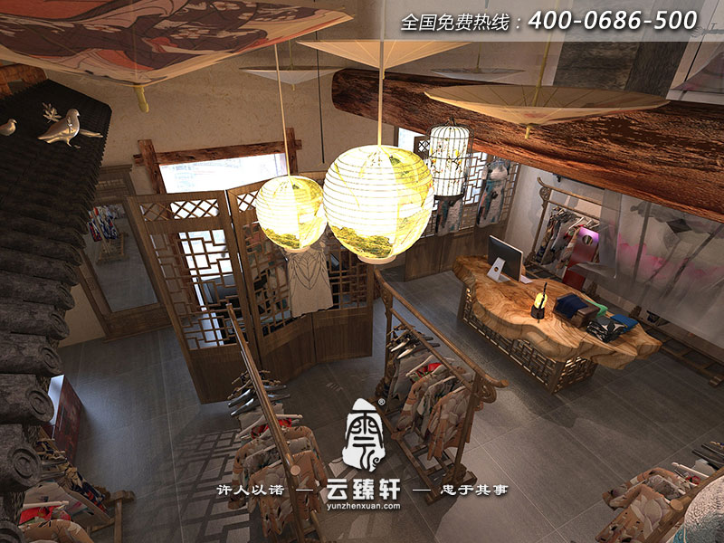 中式古典服裝店玄關(guān)圖片
