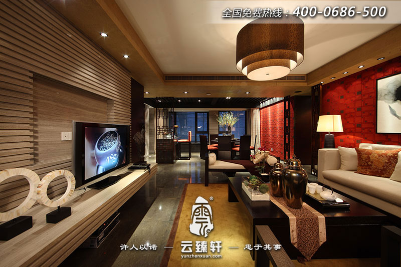 現(xiàn)代中式別墅客廳裝修效果圖