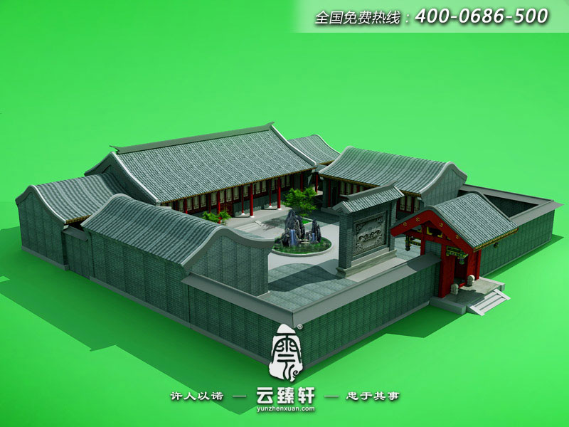 農(nóng)村一進四合院設(shè)計圖圖紙效果圖