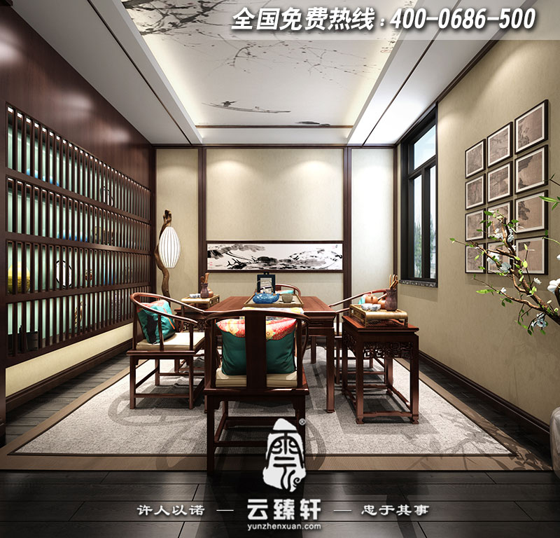 別墅地下室茶室設(shè)計(jì)效果圖