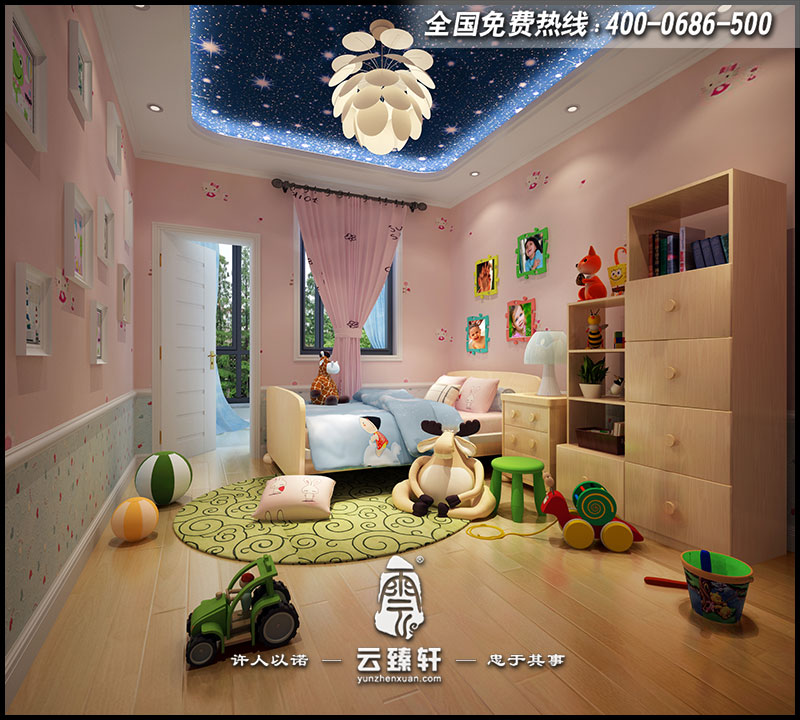 新中式女兒房的設(shè)計效果圖