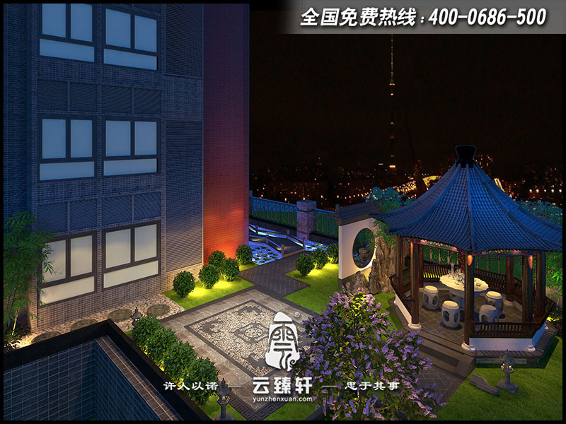 中式別墅庭院設(shè)計(jì)效果圖