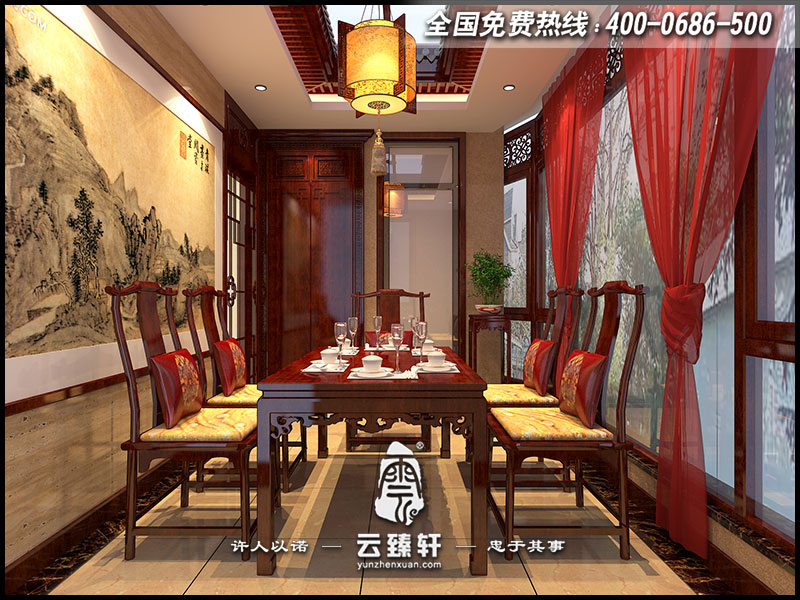 中式設(shè)計(jì)餐廳效果圖